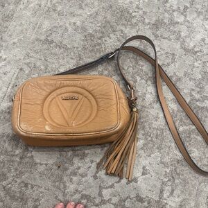 Valentino Camel Leather Crossbody with Tassel
